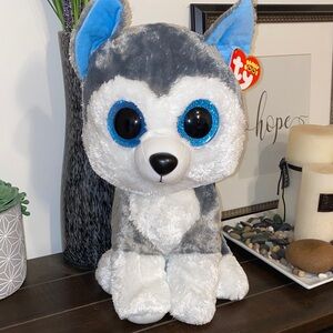 TY Husky Stuffed Animal “Slush” 16 Inch Large Husky April 30th Birthday